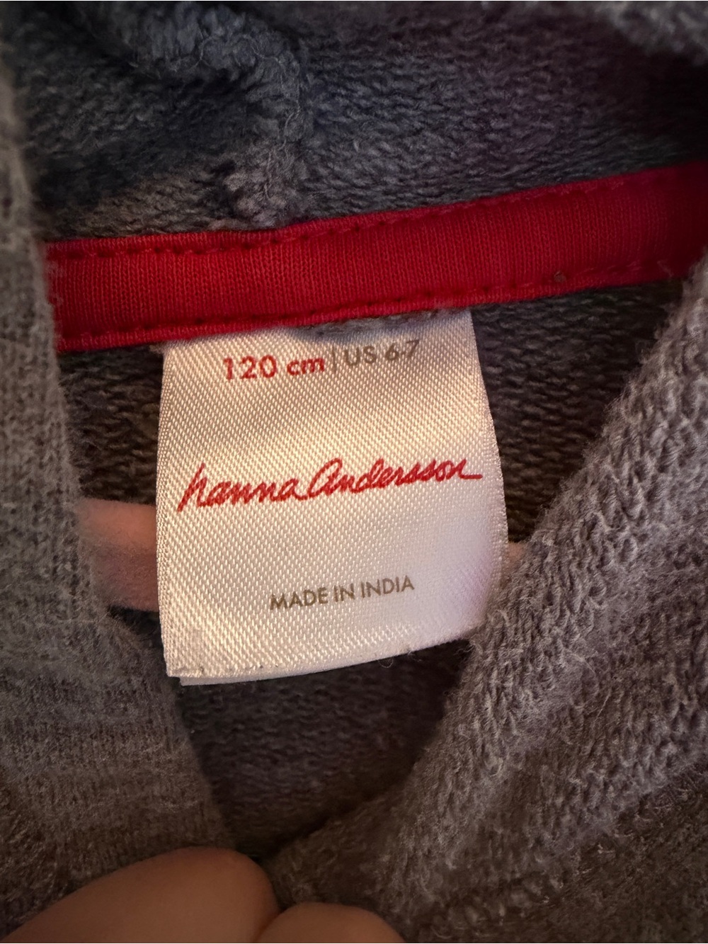 Hanna Andersson Girls' Gray Knit Turtleneck with Red Trim